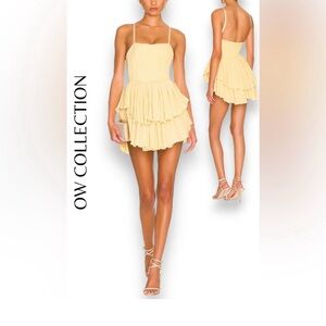 OW Collection Yellow Ruffle Dress